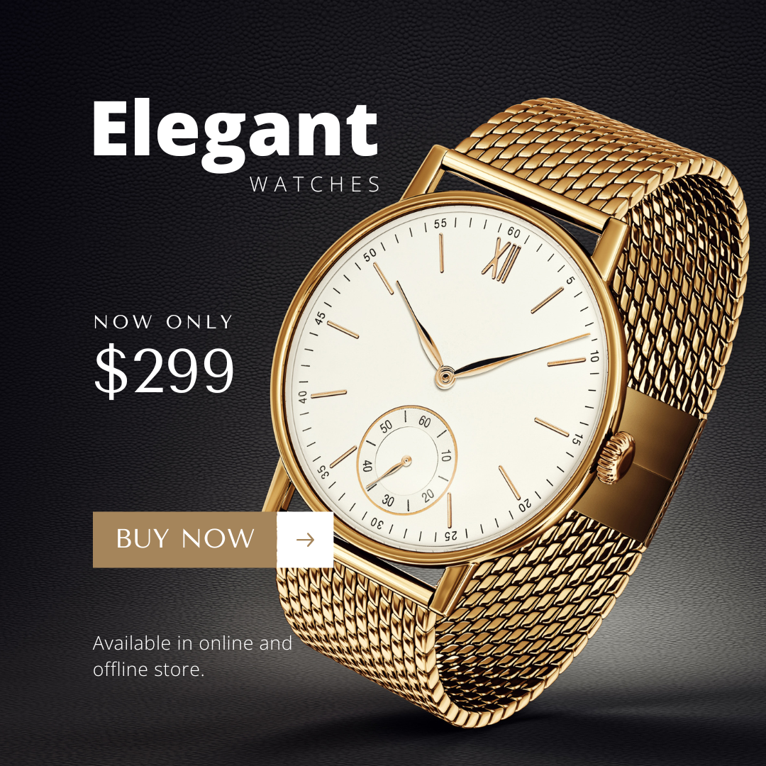 Beige and Brown Minimal Watches Store Promo Instagram Post
