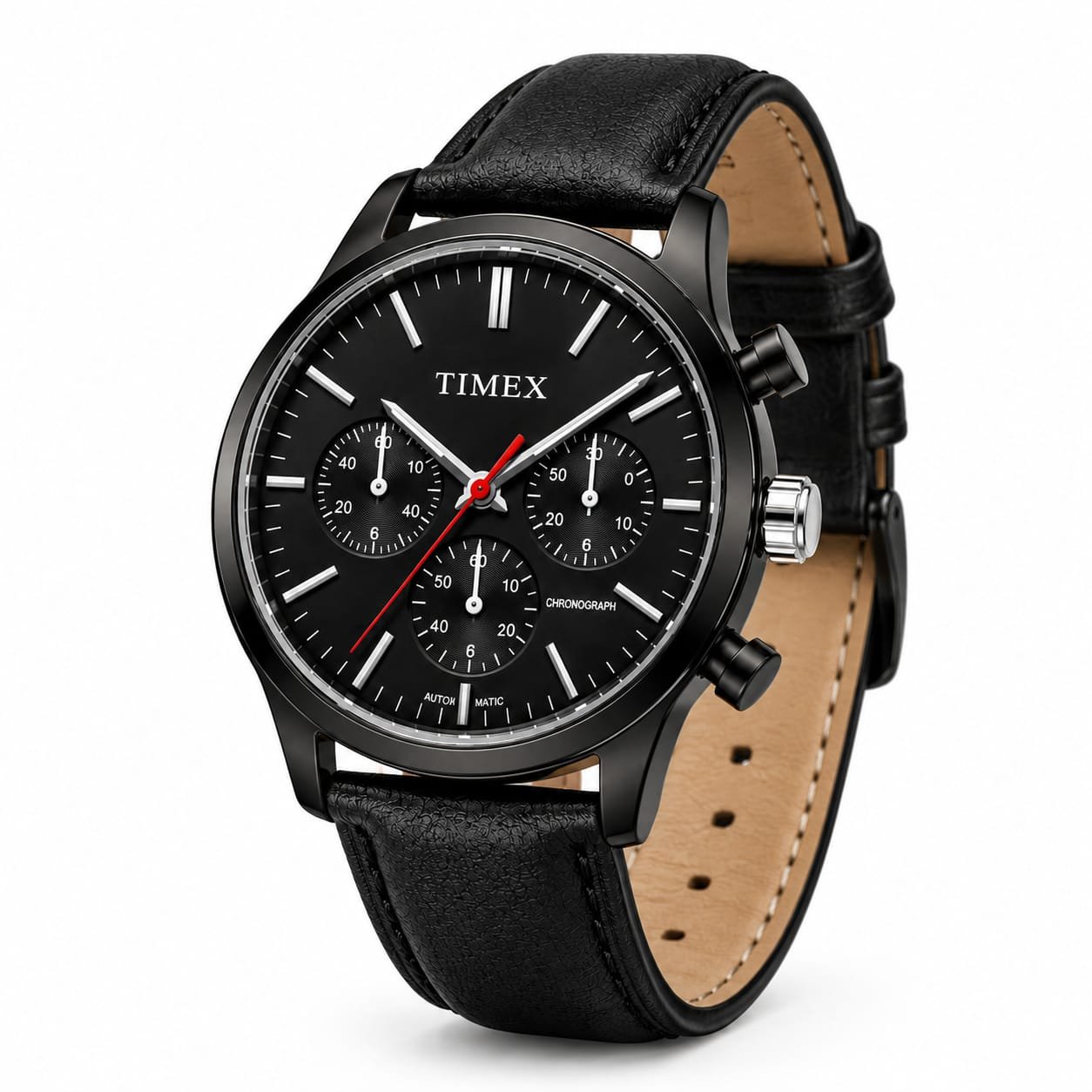 Timevex Black Chronograph Watch for Men - Image 3